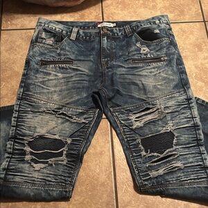 Ripped Denim Skinny Jeans